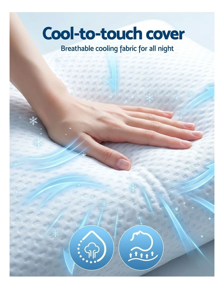 RoomSense Cooling Shredded Gel Memory Foam Pillow, Anti-Flattening Neck Support, 72x50x15cm image 5
