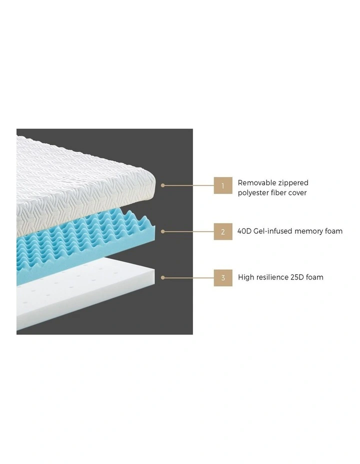 Bedra Memory Foam Mattress Topper Reversible Cool Gel Bed Mat 10cm Double image 6