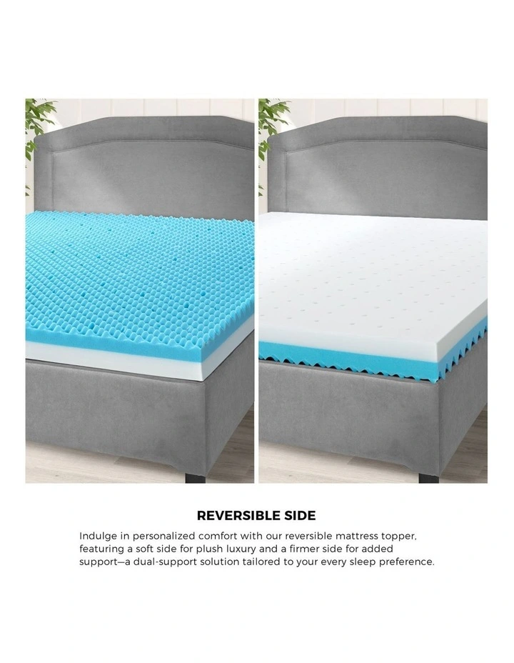 Bedra Memory Foam Mattress Topper Reversible Cool Gel Bed Mat 10cm Single image 7