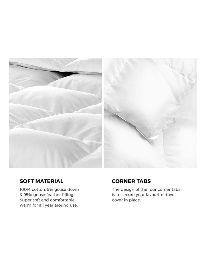 Bedra Goose Down Feather Quilt 500GSM Duvet Doona Summer Blanket Queen image 7