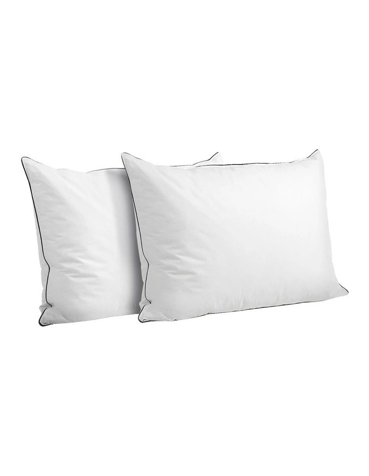 Bedra Pillow Duck Feather Down Standard Pillows Cotton Cover - Twin Pack image 1