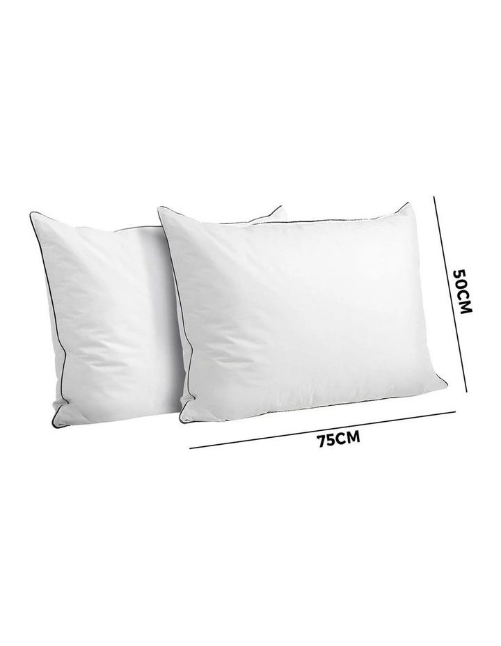 Bedra Pillow Duck Feather Down Standard Pillows Cotton Cover - Twin Pack image 3