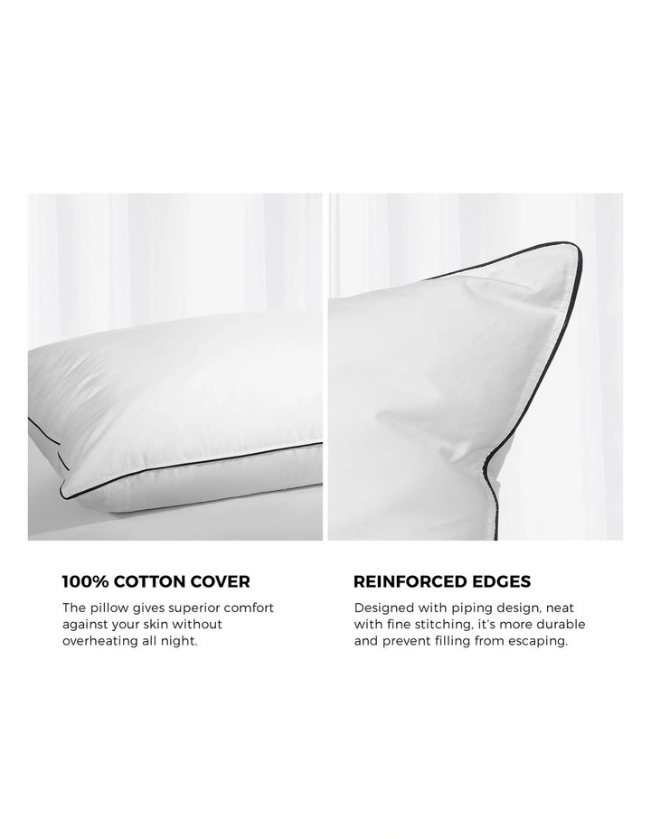 Bedra Pillow Duck Feather Down Standard Pillows Cotton Cover - Twin Pack image 7