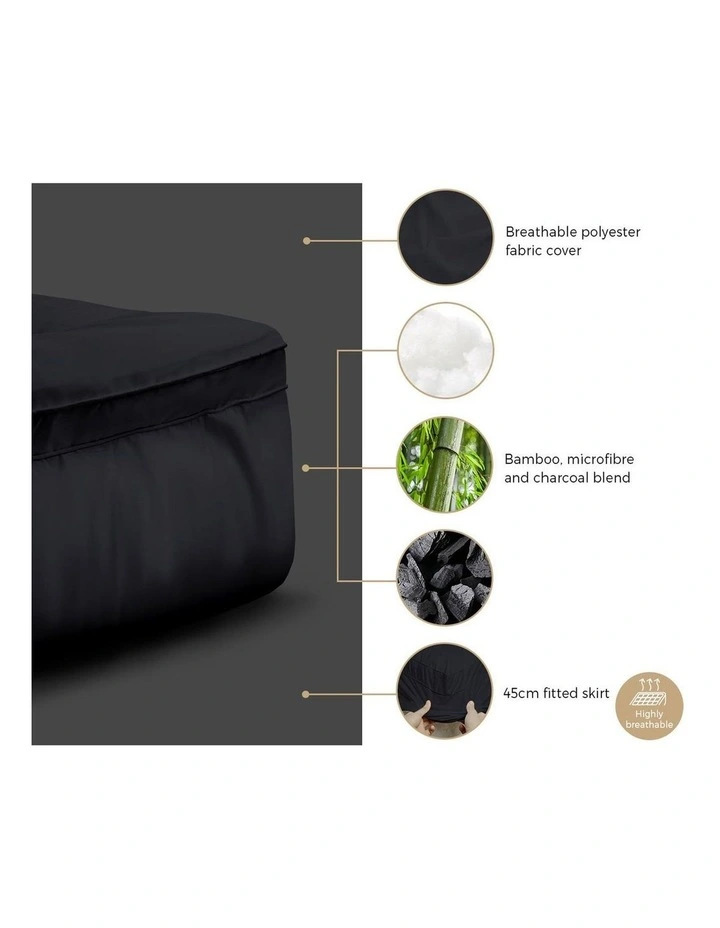 Bedra Mattress Protector Bamboo Charcoal Pillowtop Topper Underlay Cover Double image 5