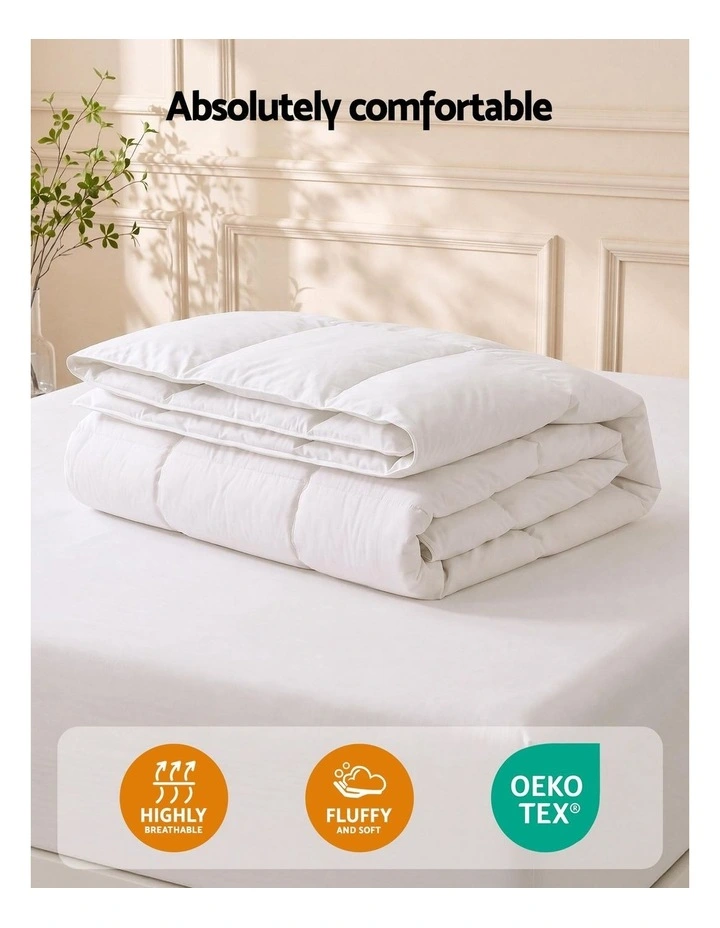 Giselle Bedding Queen Quilt, 200GSM Summer Duck Down Feather Doona Insert image 4