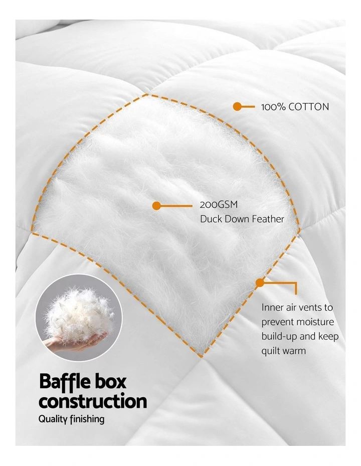 Giselle Bedding Queen Quilt, 200GSM Summer Duck Down Feather Doona Insert image 5