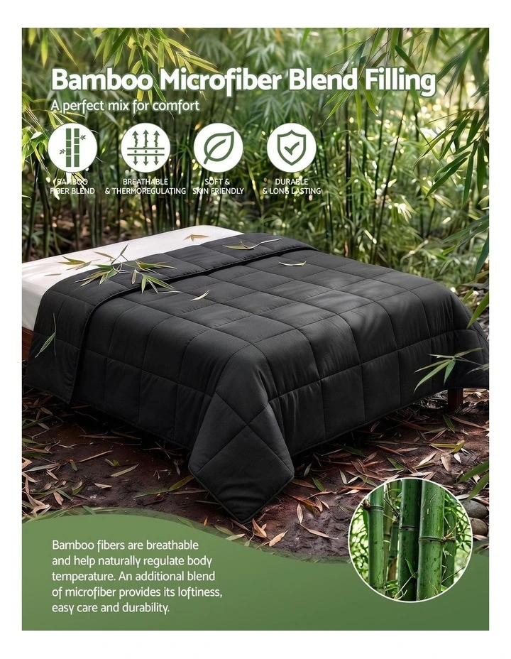 Giselle 200GSM Bamboo Microfibre Super King Quilt Lightweight All Season Doona image 4