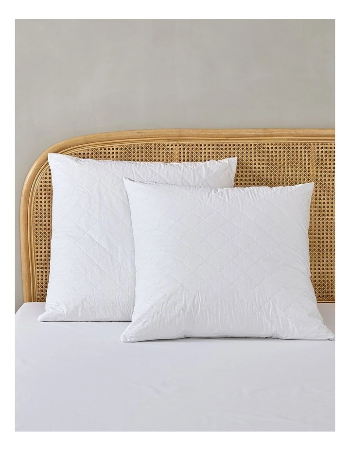 Dreamaker Cotton Quilted Waterproof Euro Pillow Protector Twin Pack image 1