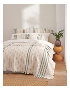 Dreamaker Hayden Cotton Blanket in Olive Stripe