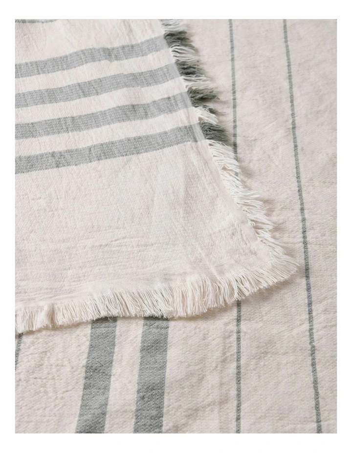 Dreamaker Hayden Cotton Blanket in Olive Stripe image 3