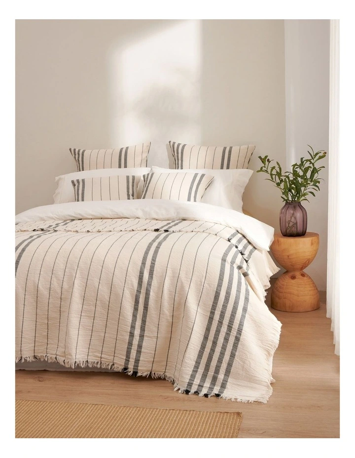 Dreamaker Hayden Cotton Blanket in Graphite Stripe image 1