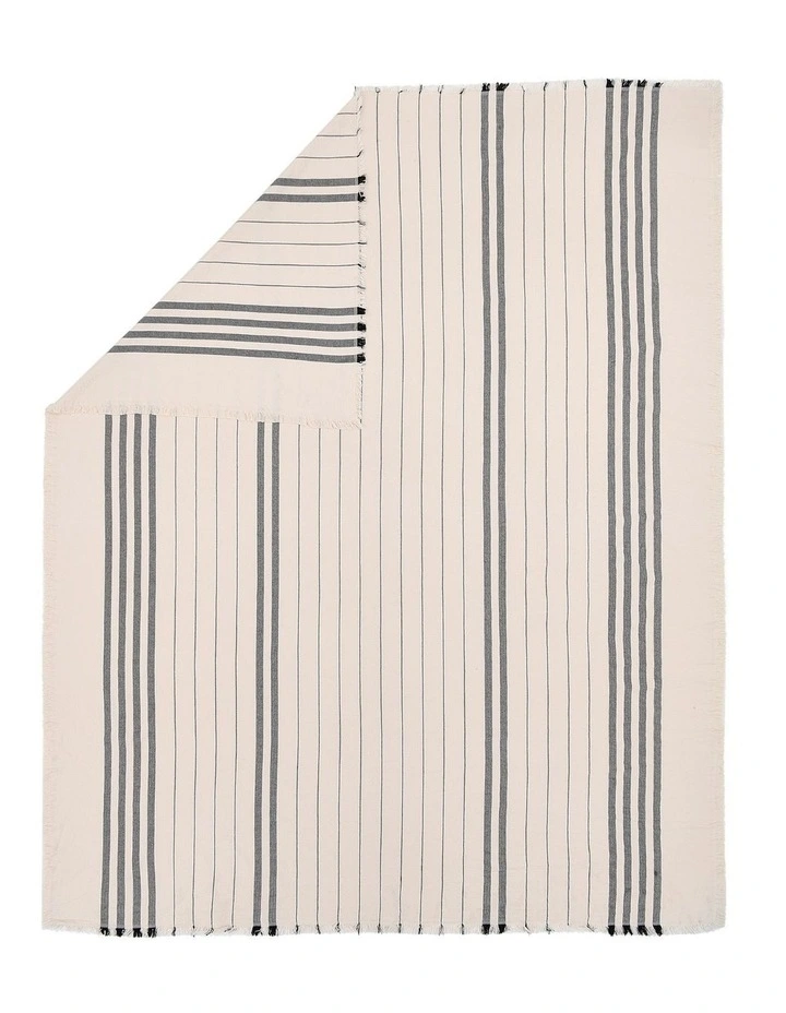 Dreamaker Hayden Cotton Blanket in Graphite Stripe image 2
