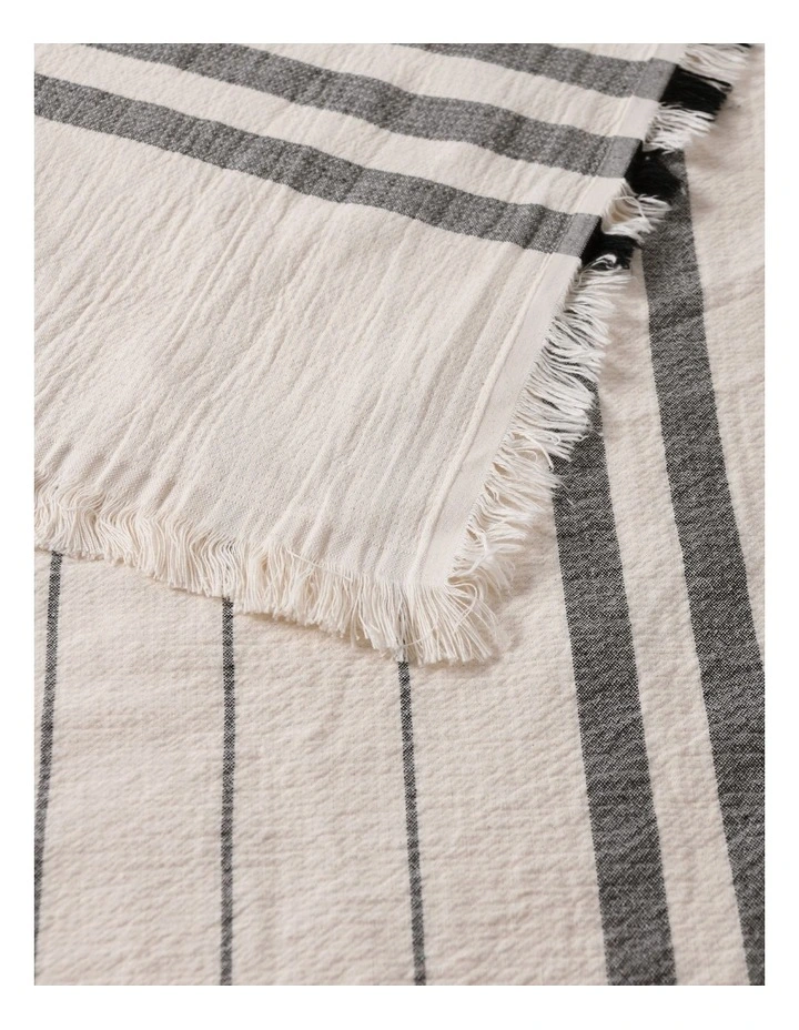 Dreamaker Hayden Cotton Blanket in Graphite Stripe image 3