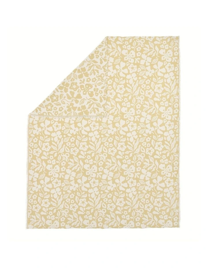 Dreamaker Briar Floral Cotton Blanket in Buckwheat image 3