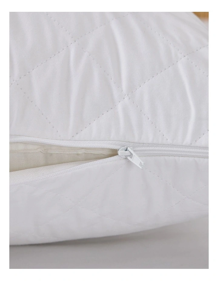 Dreamaker Cotton Quilted Waterproof King Pillow Protector Twin Pack image 3