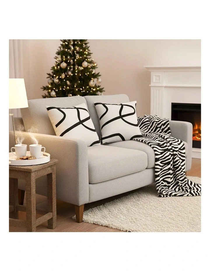 SOGA  White Letter Pillows & Black & White Zebra Throw 2 Sets image 5
