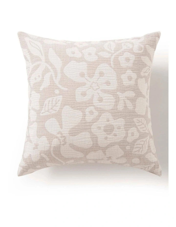 Dreamaker Briar Floral Cotton Cushion Covers Twin Pack 50x50cm in Natural image 5