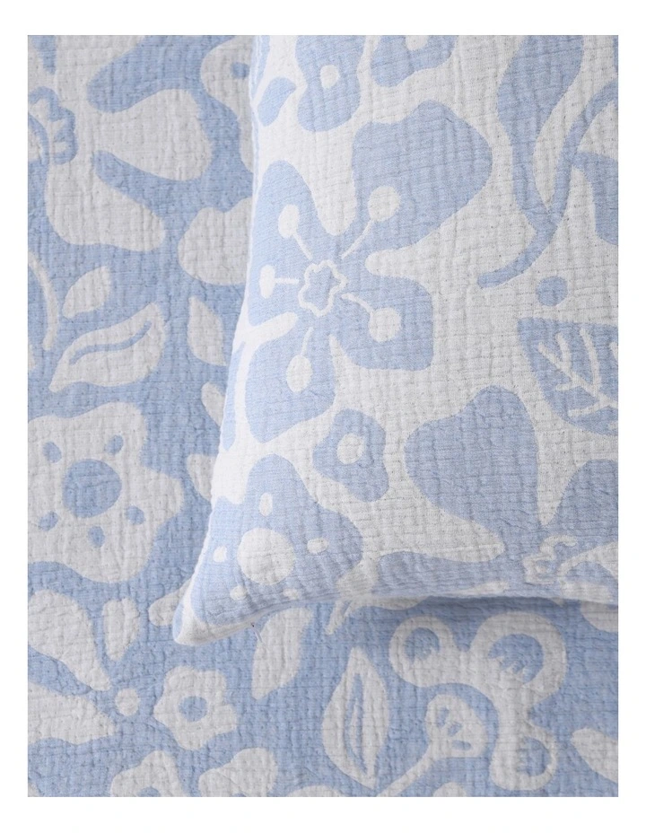 Dreamaker Briar Floral Cotton Cushion Covers Twin Pack 50x50cm Sky Blue image 3
