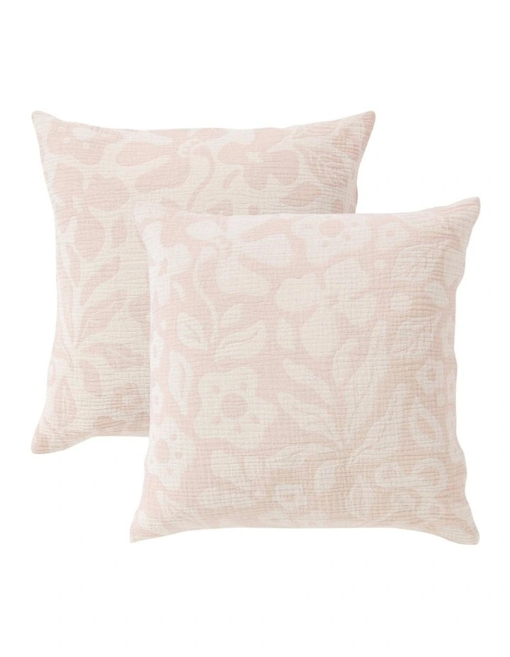 Dreamaker Briar Floral Cotton Cushion Covers Twin Pack 50x50cm in Pink image 2