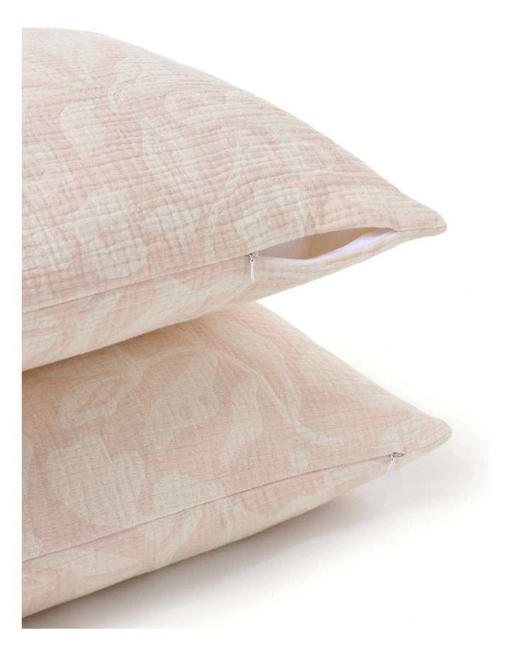 Dreamaker Briar Floral Cotton Cushion Covers Twin Pack 50x50cm in Pink image 4