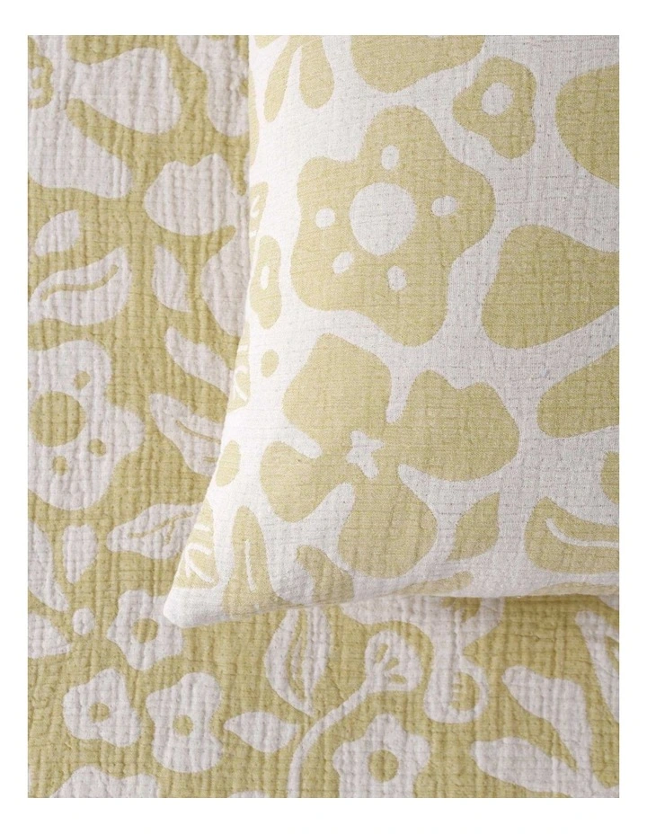 Dreamaker Briar Floral Cotton Cushion Covers Twin Pack 50x50cm in Buckwheat image 3