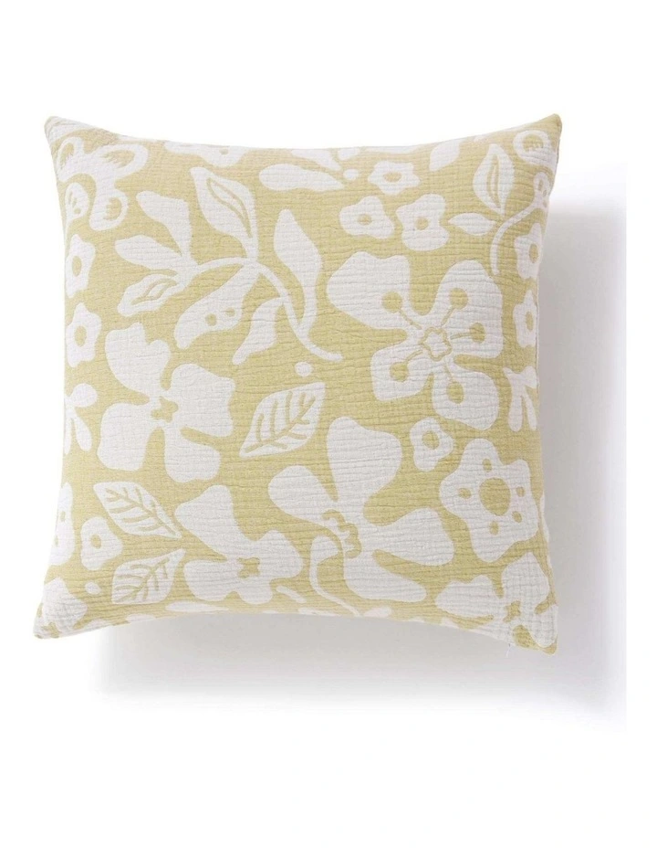 Dreamaker Briar Floral Cotton Cushion Covers Twin Pack 50x50cm in Buckwheat image 5