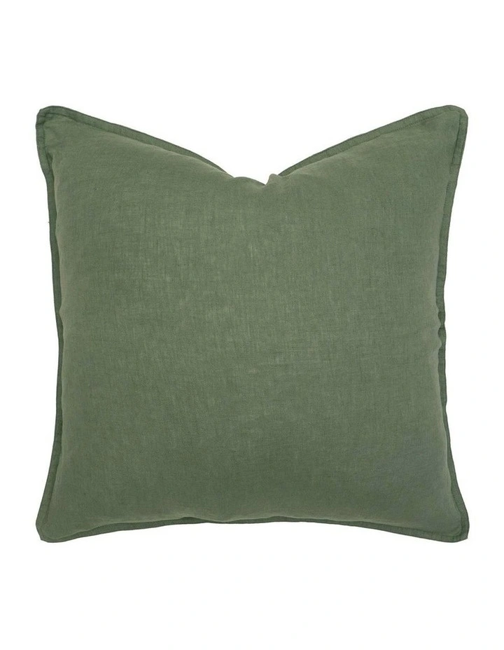 Linen Square Cushion Moss image 1