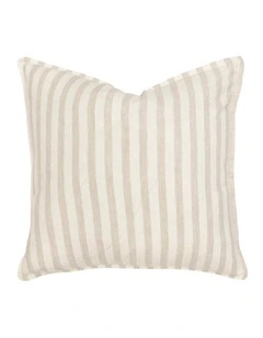 Linen Square Cushion Natural Stripe