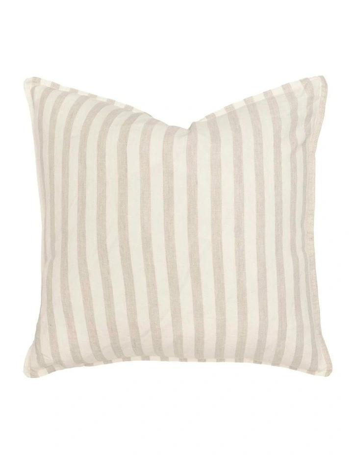 Linen Square Cushion Natural Stripe image 1