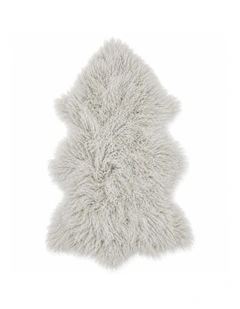 TIBETAN FUR SKIN THROW - SILVER GREY