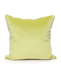 SOHO - LIME - VELVET CUSHION - WHITE PIPE