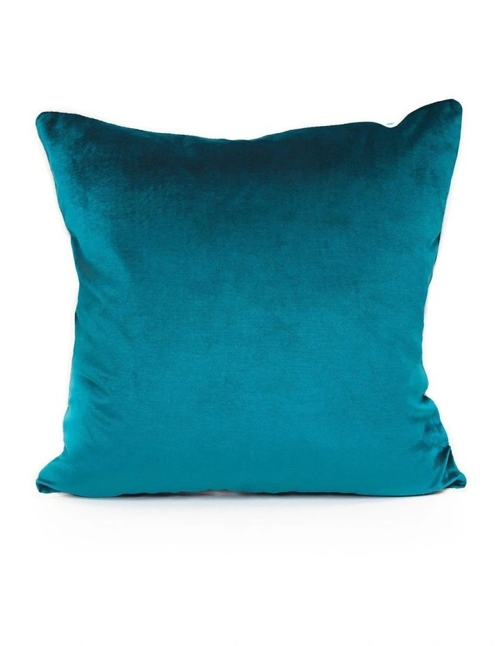 SOHO - PEACOCK - VELVET CUSHION - WHITE PIPE image 1
