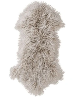 TIBETAN FUR SKIN THROW - GREY SNOWFLAKE