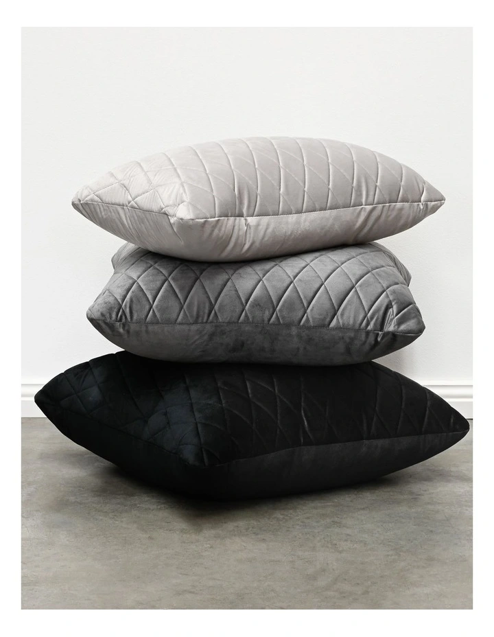 COCO QUILTED - CHARCOAL - VELVET CUSHION image 4
