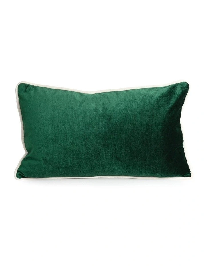 SOHO - IVY GREEN - VELVET CUSHION - WHITE PIPE image 1