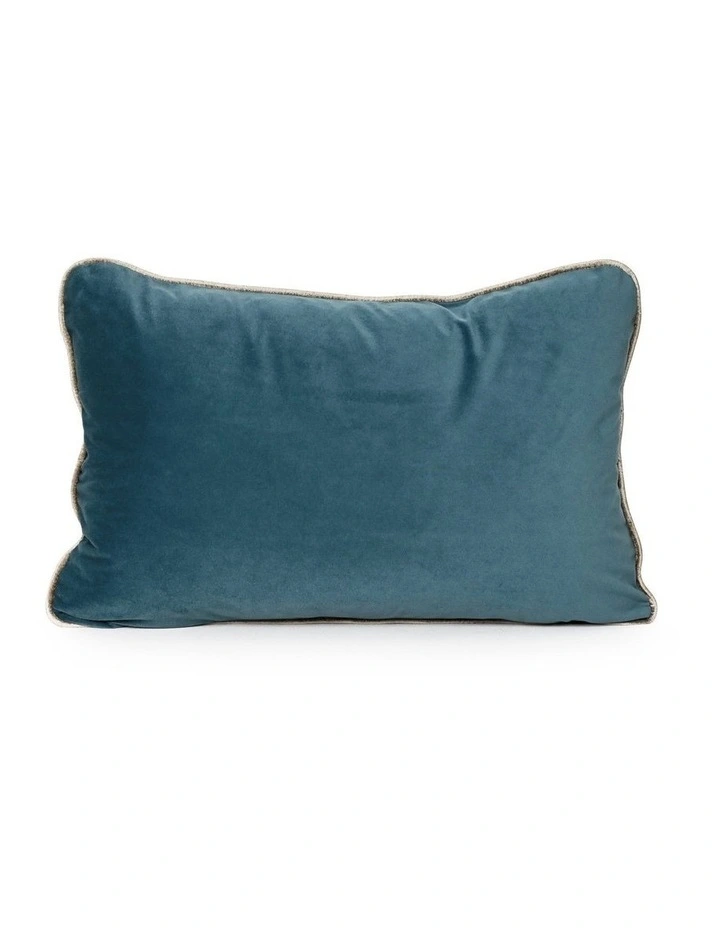 COCO PIPED - STEEL BLUE - VELVET CUSHION- GOLD PIPE image 1