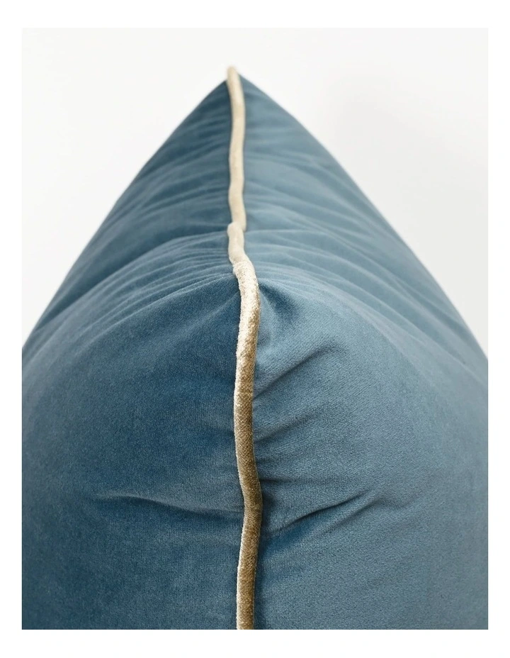 COCO PIPED - STEEL BLUE - VELVET CUSHION- GOLD PIPE image 3