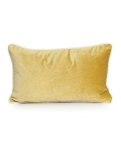 SOHO - MUSTARD - VELVET CUSHION - WHITE PIPE