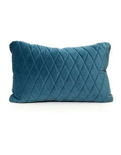 COCO QUILTED - STEEL BLUE - VELVET CUSHION
