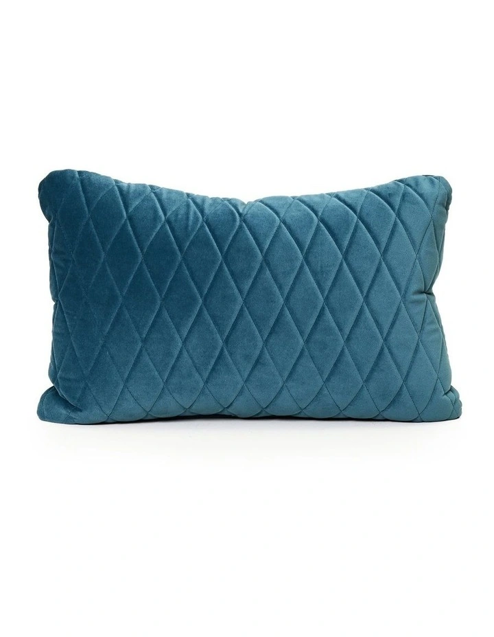 COCO QUILTED - STEEL BLUE - VELVET CUSHION image 1
