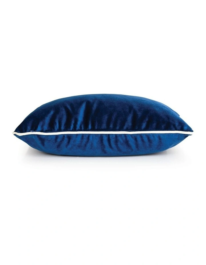 SOHO - NAVY - VELVET CUSHION - WHITE PIPE image 2
