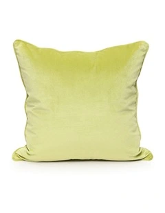 SOHO - LIME - VELVET CUSHION - WHITE PIPE