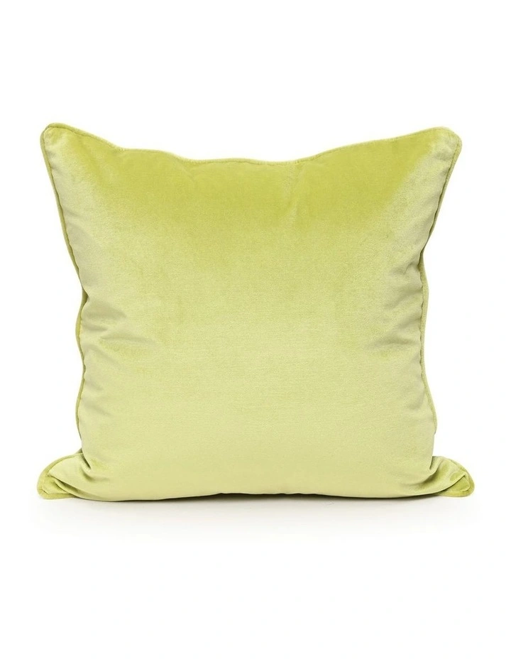 SOHO - LIME - VELVET CUSHION - WHITE PIPE image 1