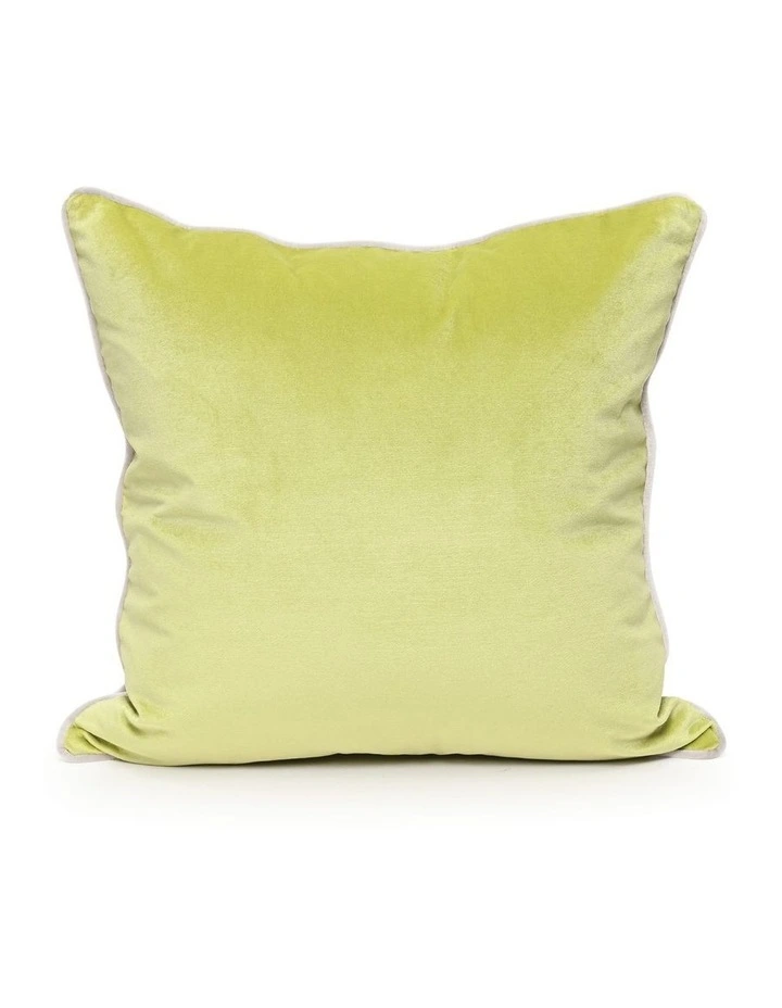 SOHO - LIME - VELVET CUSHION - WHITE PIPE image 2