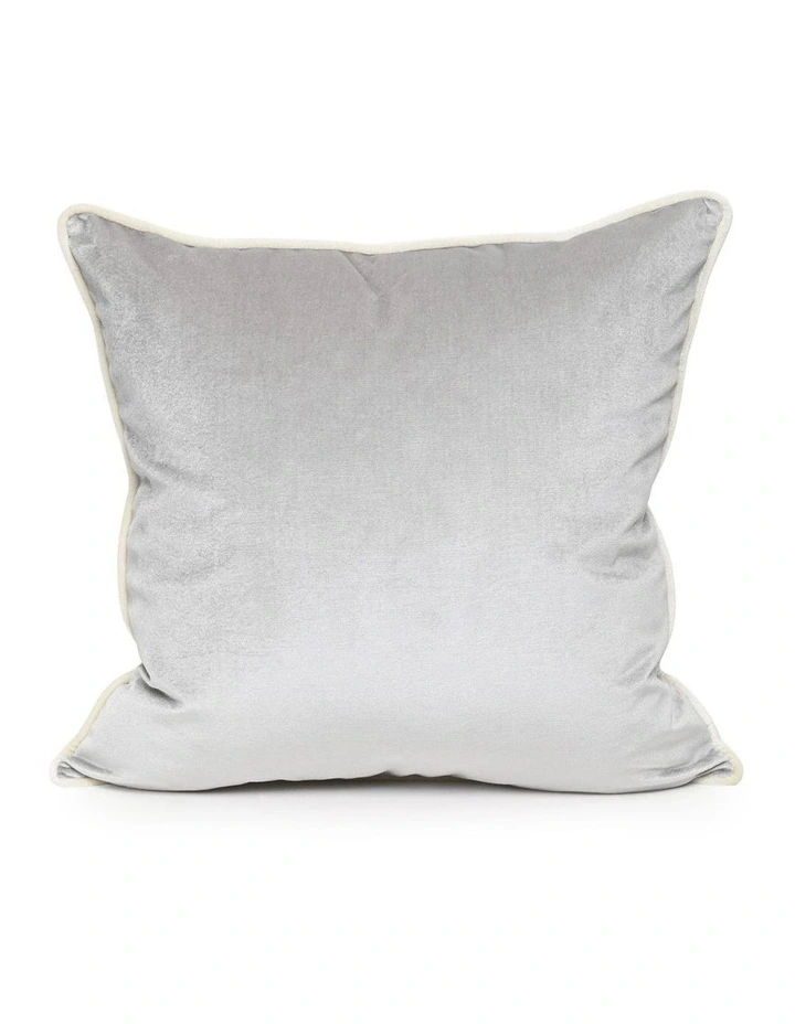 SOHO - PEBBLE GREY - VELVET CUSHION - WHITE PIPE image 1
