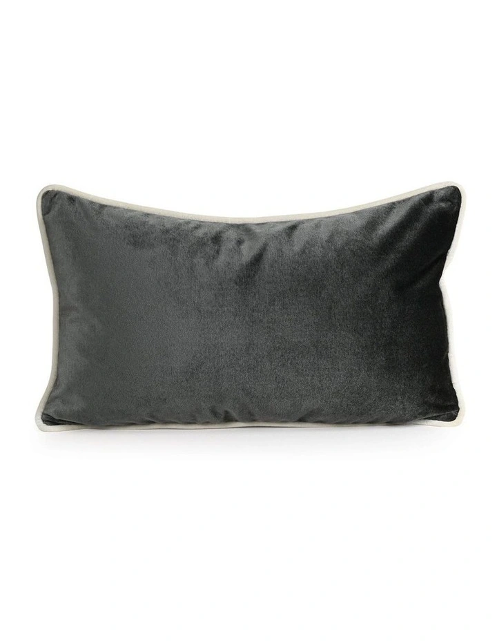 SOHO - DARK GREY - VELVET CUSHION - WHITE PIPE image 1