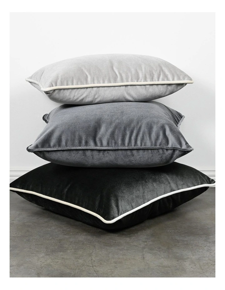 SOHO - DARK GREY - VELVET CUSHION - WHITE PIPE image 3