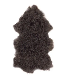 TIBETAN FUR SKIN THROW - CHARCOAL