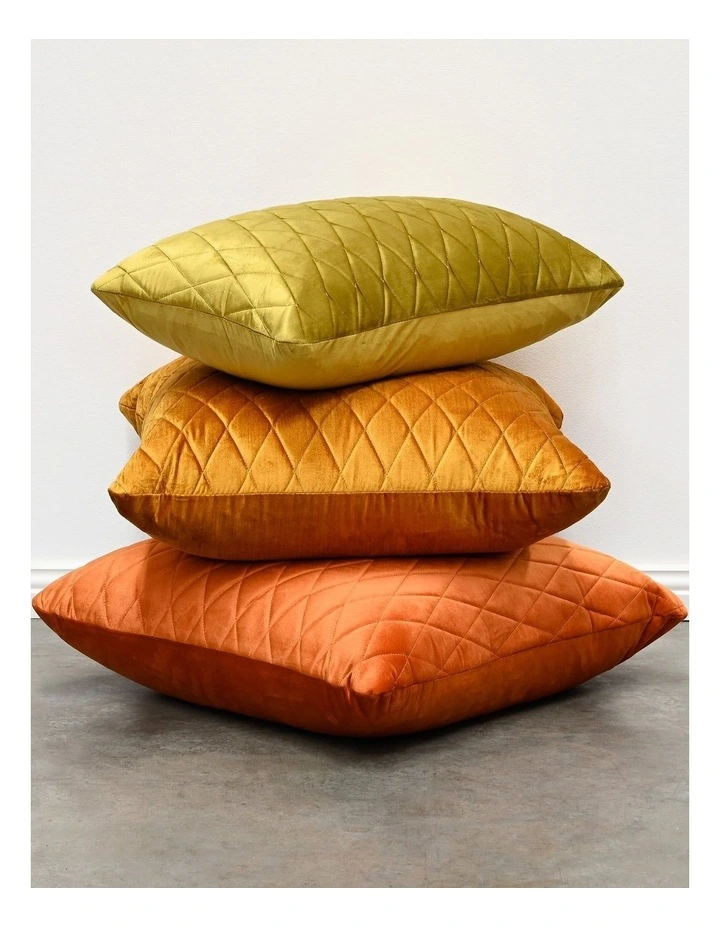 COCO QUILTED - BURNT ORANGE - VELVET CUSHION image 4