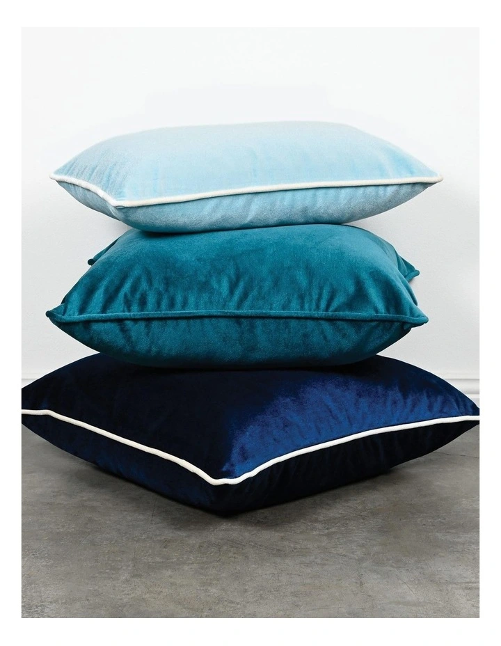 SOHO - ICE BLUE - VELVET CUSHION - WHITE PIPE image 3